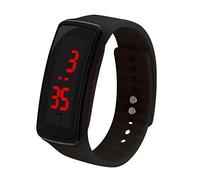 Deuxième Génération Montre Étudiante LED Électronique Sport Bracelet Silicone Montres de Sport Montres Bracelet Montre Bracelet avec Réveil, Noir , taille unique