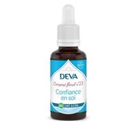 DEVA Confiance en Soi n°23 - Élixir Floral Bio Sans Alcool - Compte-Gouttes 30ml - Estime de Soi - 5 Fleurs (Ail Sauvage, Bouton d'Or, Mélèze, Plumbago, Tournesol)