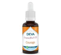 DEVA Courage n°15 - Composé Floral Bio Sans Alcool - Compte-Gouttes 30ml - Force & Confiance - 5 Élixirs Floraux (Angélique, Hélianthème, Rhododendron, Rose Verte, Trèfle Rouge)