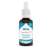 DEVA Études & Examens n°8 - Composé Floral Bio Sans Alcool - Compte-Gouttes 30ml - Concentration