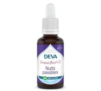 DEVA Nuits Paisibles n°2 - Composé Floral Bio Sans Alcool - Compte-Gouttes 30ml - Sommeil Serein