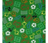DéVa Tissu d'ameublement Baltrum Football de 1,4 m de large (vendu au mètre) - Tissu en coton 100 % coton - Jersey de coton
