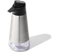 DevaCurl OXO Easy Press Distributeur de Savon en Acier Inoxydable 18/8, 3-1/4" diam. x 8" h