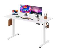 DEVAISE Bureau électrique réglable en Hauteur 140x70cm, Bureau Assis-Debout avec Moteur Silencieux, Hauteur Réglable de 72 à 120cm, Table Informatique Ergonomique pour Bureau et Télétravail,Blanc