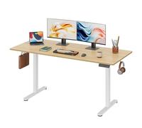 DEVAISE Bureau électrique réglable en Hauteur 160x70cm, Bureau Assis-Debout avec Moteur Silencieux, Hauteur Réglable de 72 à 120cm, Table Informatique Ergonomique pour Bureau et Télétravail,Chêne