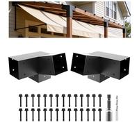 DEVALLEY Lot de 2 supports de toit inclinés pour pergola, 3 voies à angle droit de 15 degrés pour 4 x 4 (réel : 8,9 x 8,9 cm), bois pour pavillons, tonnelles, porches
