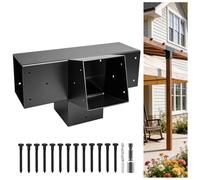 DEVALLEY Lot de 4 supports de toit inclinés pour pergola, équerre d'angle à angle droit de 15 degrés pour 15,2 x 15,2 cm (réel : 14,9 x 14,9 cm) pour pavillons, tonnelles, porches