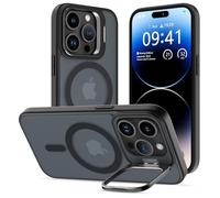 DEVASO Coque Magnétique pour iPhone 14 Pro avec Caméra Béquille, Compatible avec MagSafe, Etui Translucide Mat Minimaliste, Housse de Protection Fine en TPU Anti-Traces de Doigts Antichoc Case, Noir