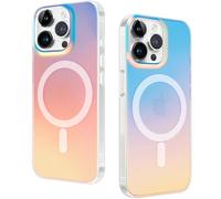 DEVASO Coque Magnétique pour iPhone 14 Pro Max Compatible avec MagSafe Case, Effet irisé Étui Translucide Mat Arrière Protection Antichoc Militaire Anti-Rayures Housse