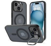 DEVASO Coque Magnétique pour iPhone 15 avec Caméra Béquille, Compatible avec MagSafe, Etui Translucide Mat Minimaliste, Housse de Protection Fine en TPU Anti-Traces de Doigts Antichoc Case, Noir