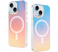 DEVASO Coque Magnétique pour iPhone 15 Compatible avec MagSafe Case, Effet irisé Étui Translucide Mat Arrière Protection Antichoc Militaire Anti-Rayures Housse