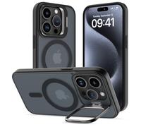 DEVASO Coque Magnétique pour iPhone 15 Pro avec Caméra Béquille, Compatible avec MagSafe, Etui Translucide Mat Minimaliste, Housse de Protection Fine en TPU Anti-Traces de Doigts Antichoc Case, Noir