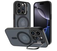 DEVASO Coque Magnétique pour iPhone 16 Pro avec Caméra Béquille, Compatible avec MagSafe, Etui Translucide Mat Minimaliste, Housse de Protection Fine en TPU Anti-Traces de Doigts Antichoc Case, Noir