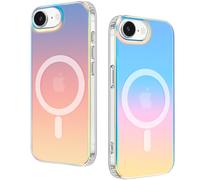 DEVASO Coque Magnétique pour iPhone 16e Compatible avec MagSafe Case, Effet irisé Étui Translucide Mat Arrière Protection Antichoc Militaire Anti-Rayures Housse