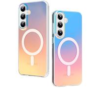 DEVASO Coque Magnétique pour Samsung Galaxy S24, Compatible avec MagSafe Case, Effet irisé Étui Translucide Mat Arrière Protection Antichoc Militaire Anti-Rayures Housse