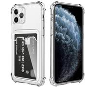 DEVASO Coque pour iPhone 11 Pro avec Porte Cartes, Souple TPU Silicone Transparente Protection de la Caméra Étui Portefeuille Lentille Anti-Rayures Carte Housse