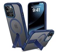 DEVASO Coque pour iPhone 12 avec Support Compatible avec MagSafe, Étui Protection Qualité Militaire Anti-Rayures, PC Dur Arrière Mat Protection Antichoc Anti-Jaunissement Housse, Bleu