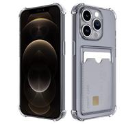 DEVASO Coque pour iPhone 12 Pro Max avec Porte Cartes, Souple TPU Silicone Transparente Protection de la Caméra Étui Portefeuille Lentille Anti-Rayures Carte Housse, Noir