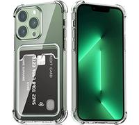 DEVASO Coque pour iPhone 13 Pro avec Porte Cartes, Souple TPU Silicone Transparente Protection de la Caméra Étui Portefeuille Lentille Anti-Rayures Carte Housse