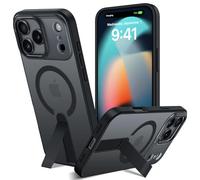 DEVASO Coque pour iPhone 17 Pro Max avec Support Compatible avec MagSafe, Étui Protection Qualité Militaire Anti-Rayures, PC Dur Arrière Mat Protection Antichoc Anti-Jaunissement Housse, Noir