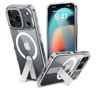 DEVASO Coque pour iPhone 17 Pro Max avec Support Compatible avec MagSafe, Étui Protection Qualité Militaire Anti-Rayures, PC Dur Arrière Protection Antichoc Anti-Jaunissement Housse, Transparent