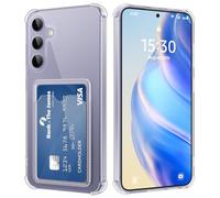 DEVASO Coque pour Samsung Galaxy S25 Plus Souple TPU Silicone Transparente Protection de la Caméra Étui avec Porte-Cartes Portefeuille Lentille Anti-Rayures Carte Housse