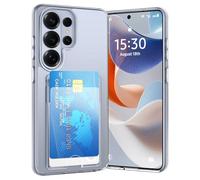 DEVASO Coque pour Samsung Galaxy S26 Ultra avec Porte Cartes, Souple TPU Silicone Transparente Protection de la Caméra Étui Portefeuille Lentille Anti-Rayures Carte Housse pour 2 Cartes