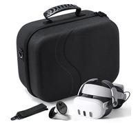DEVASO Grand étui de transport pour Meta Quest 3, étui à doublure souple compatible avec Kiwi Design/BOBOVR sangle de tête de batterie et autres accessoires, sac rigide pour le voyage et le rangement,
