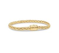 DEVATA Bracelet en argent sterling 925 plaqué or 18 carats avec os de dragon tissé Tulang Naga/byzantin/double blé 5 mm DVK5225-DVH5225, 8 inch, Cuir, Pas de gemme