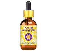 Deve Herbes Huile d'argousier pure (Hippophae rhamnoides) avec compte-gouttes en verre pressée à froid naturelle non diluée pour diluer les huiles essentielles pour cheveux, peau et massage hommes et
