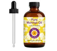 dève herbes Huile de moringa (Moringa oleifera) avec compte-gouttes en verre | Pressée à froid | Pure | Naturelle | Pour diluer les huiles essentielles | Pour cheveux, peau et massage | Non collante |