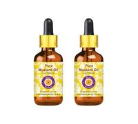 Deve Herbes Huile de moutarde (Brassica juncea) avec compte-gouttes en verre | Pressée à froid | Pure | Naturelle | Pour diluer les huiles essentielles | Cheveux, peau et massage | Non collante |
