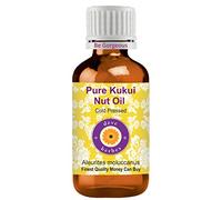Deve Herbes Huile de noix de kukui pure (Aleurites moluccanus) non collante | Non grasse | Pour la peau, les cheveux, le massage et le bricolage 100 ml