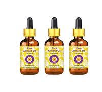 Deve Herbes Pure Huile de Amande (Prunus dulcis) avec compte-gouttes en verre Pressé à Froid qualité thérapeutique naturelle (Paquet de Trois) 100ml X 3 (10 oz)