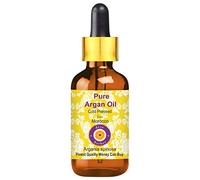 Deve Herbes Pure Huile de Argan (Marocain) (Argania spinosa) avec compte-gouttes en verre Pressé à Froid qualité thérapeutique naturelle 30ml (1 oz)