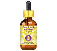 Deve Herbes Pure Huile de Arganier biologique (Marocain) (Argania spinosa) avec compte-gouttes en verre Pressé à Froid qualité thérapeutique naturelle 30ml (1 oz)