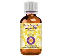 Deve Herbes Pure Huile de Arganier biologique (Marocain) (Argania spinosa) Pressé à Froid qualité thérapeutique naturelle (Paquet de Trois) 100ml X 3 (10 oz)