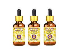 Deve Herbes Pure Huile de Baobab biologique (Adansonia digitata) avec compte-gouttes en verre Pressé à Froid qualité thérapeutique naturelle (Paquet de Trois) 100ml X 3 (10 oz)