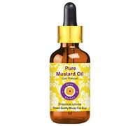 Deve Herbes Pure Huile de Moutarde (Brassica juncea) avec compte-gouttes en verre Pressé à Froid qualité thérapeutique naturelle 10ml (0,33 oz)