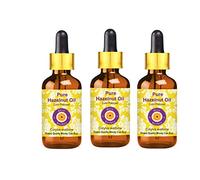 Deve Herbes Pure Huile de Noisette (Corylus avellana) avec compte-gouttes en verre Pressé à Froid qualité thérapeutique naturelle (Paquet de Trois) 100ml X 3 (10 oz)