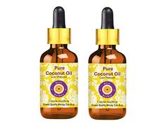 Deve Herbes Pure Huile de Noix de coco (Cocos nucifera) avec compte-gouttes en verre Pressé à Froid qualité thérapeutique naturelle (Paquet de Deux) 100ml X 2 (6,76 oz)
