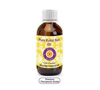 Deve Herbes Pure Huile de Noix de Kukui (Aleurites moluccanus) Pressé à Froid qualité thérapeutique naturelle (Paquet de Trois) 100ml X 3 (10 oz)