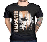 DEVELL Halloween Michael Myers Mask and Drips T Shirt Black XL
