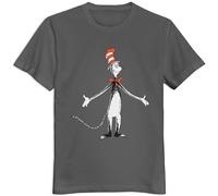 DEVELL The Cat in The Hat Knows A Lot About That! Men T Shirt 100% Cotton Retro Grey L