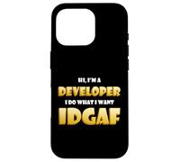 Developer IDGAF Funny Occupational Hacker Costume Coder Dev Coque pour iPhone 16 Pro