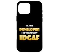 Developer IDGAF Funny Occupational Hacker Costume Coder Dev Coque pour iPhone 16 Pro Max