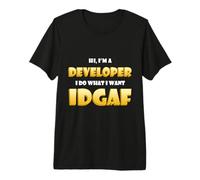Developer IDGAF Funny Occupational Hacker Costume Coder Dev T-Shirt Haut de Gamme