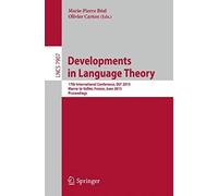 Developments In Language Theory