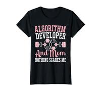 Développeur d algorithmes et Maman Rien ne me Fait Peur T-Shirt Graphique avec Valeur