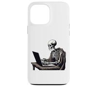 Développeur Web Codage Squelette Devant Ordinateur Portable Halloween Coque pour iPhone 13 Pro Max